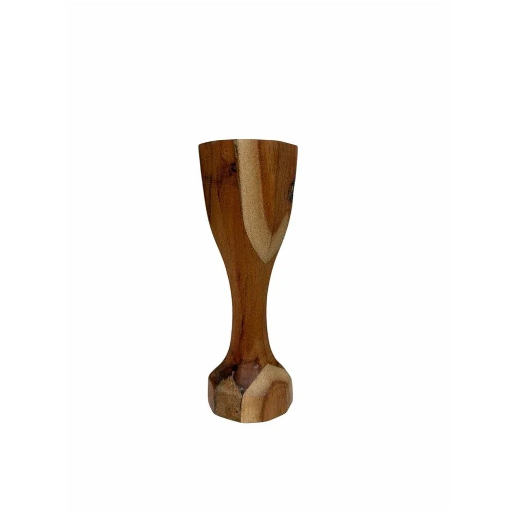 Vintage Hand Carved Wood Stick Candle Holder Rustic Boho Taper Candlestick Decor